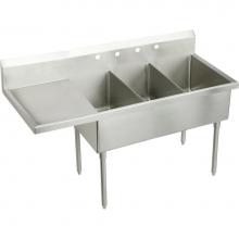 Elkay SS8354LOF4 - Sturdibilt Stainless Steel 79-1/2'' x 27-1/2'' x 14'' Floor Mount, T