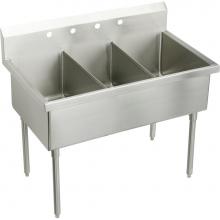 Elkay SS83603 - Sturdibilt Stainless Steel 63'' x 27-1/2'' x 14'' Floor Mount, Tripl