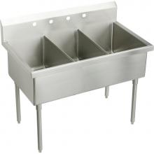 Elkay SS8372OF6 - Sturdibilt Stainless Steel 75'' x 27-1/2'' x 14'' Floor Mount, Tripl