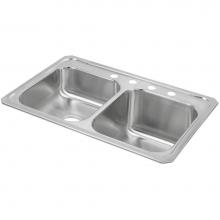 Elkay STCR3322R3 - Celebrity Stainless Steel 33'' x 22'' x 10-1/4'', 3-Hole Equal Doubl