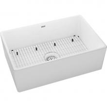 Elkay SWUF28179WHC - Fireclay 29-7/8'' x 19-3/4'' x 10-1/16'', Single Bowl Farmhouse Sink