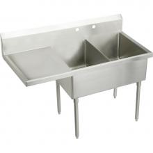 Elkay WNSF8248LOF2 - Weldbilt Stainless Steel 73-1/2'' x 27-1/2'' x 14'' Floor Mount, Dou