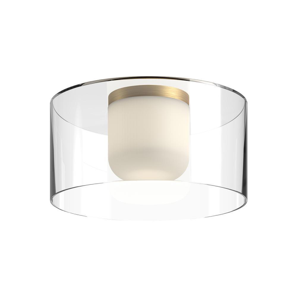 Birch 12-in Brushed Gold/Clear LED Flush Mount