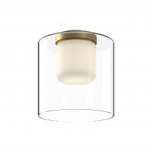 Kuzco Lighting Inc FM53509-BG/CL - BIRCH|9"|FLUSH MOUNT|BRUSHED GOLD|CLEAR GLASS|120V|ELV|LED 3000K|90CRI|13W