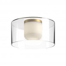 Kuzco Lighting Inc FM53512-BG/CL - BIRCH|12"|FLUSH MOUNT|BRUSHED GOLD|CLEAR GLASS|120V|ELV|LED 3000K|90CRI|13W