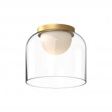 Kuzco Lighting Inc FM52508-BG/CL - CEDAR|8"|FLUSH MOUNT|BRUSHED GOLD|CLEAR GLASS|120V|ELV|LED 3000K|90CRI|13W