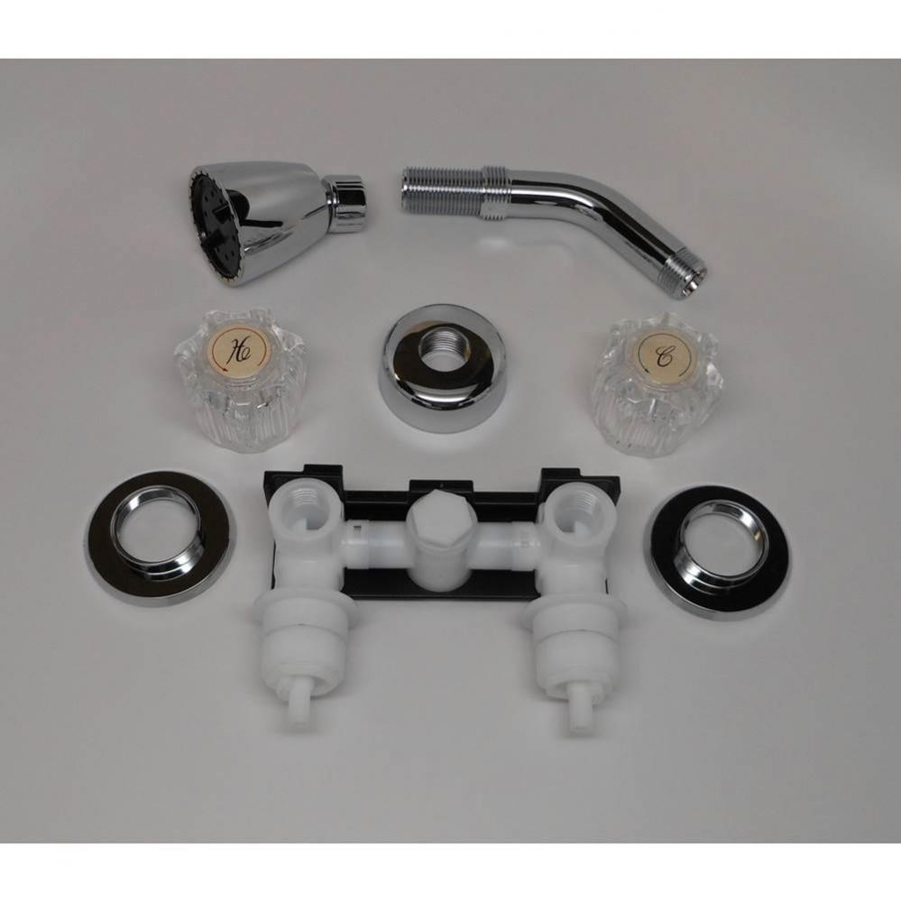 Shower Valve, Plastic, 4&apos;&apos; Center