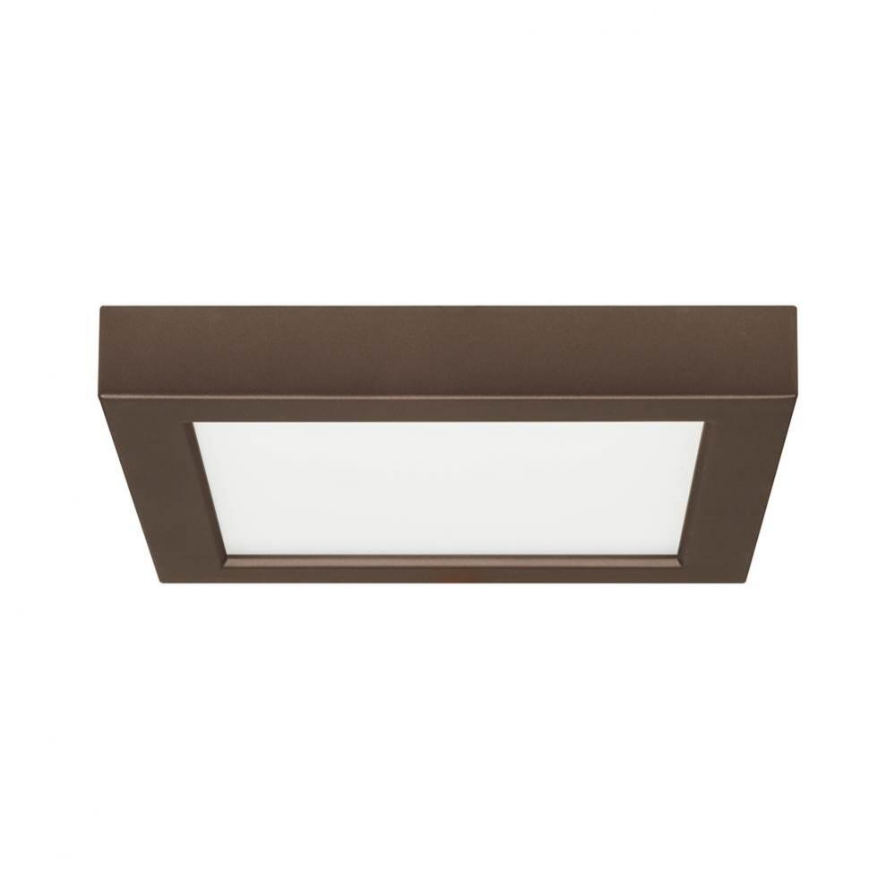 13.5 W 7&apos;&apos; Flush Mount LED Fixture, 3000K, Square Shape, Bronze Finish, 120 V