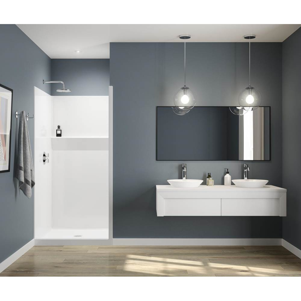 FHA 3838 RF AcrylX Alcove Center Drain One-Piece Shower in White