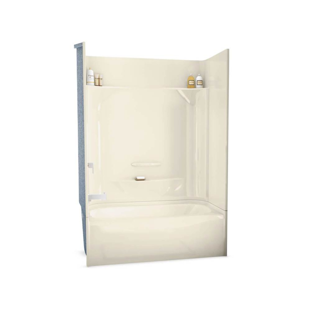 KDTS 2954 AcrylX Alcove Right-Hand Drain Four-Piece Tub Shower in Bone
