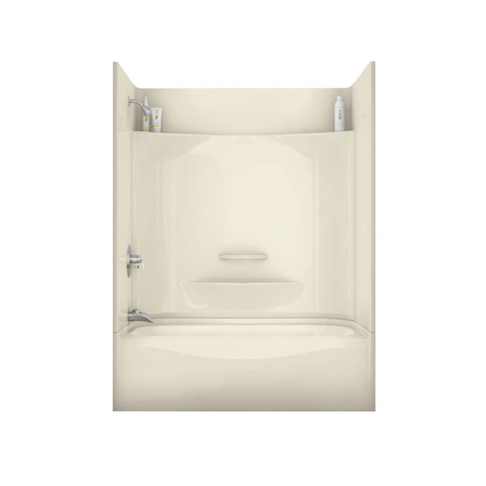 KDTS 3060 AcrylX Alcove Right-Hand Drain Four-Piece Tub Shower in Bone