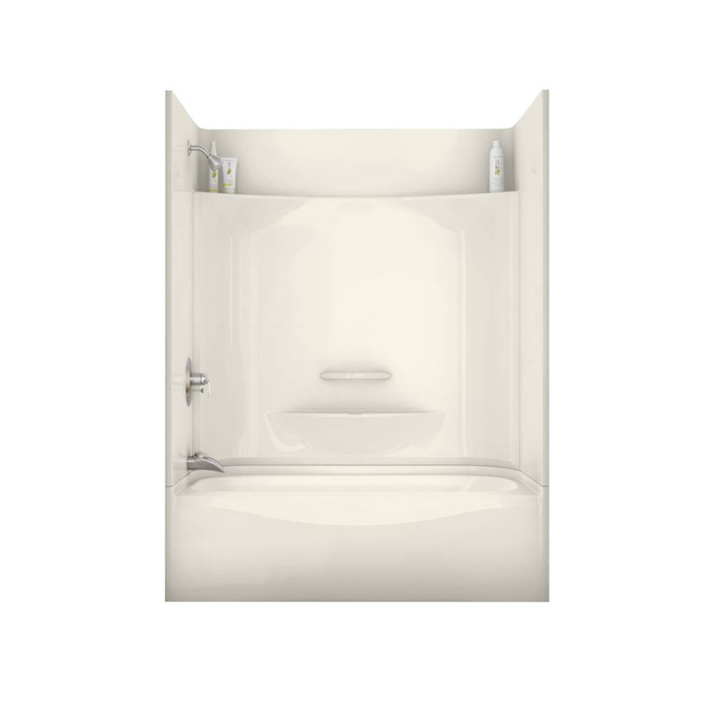 KDTS 3060 AFR AcrylX Alcove Right-Hand Drain Four-Piece Tub Shower in Biscuit