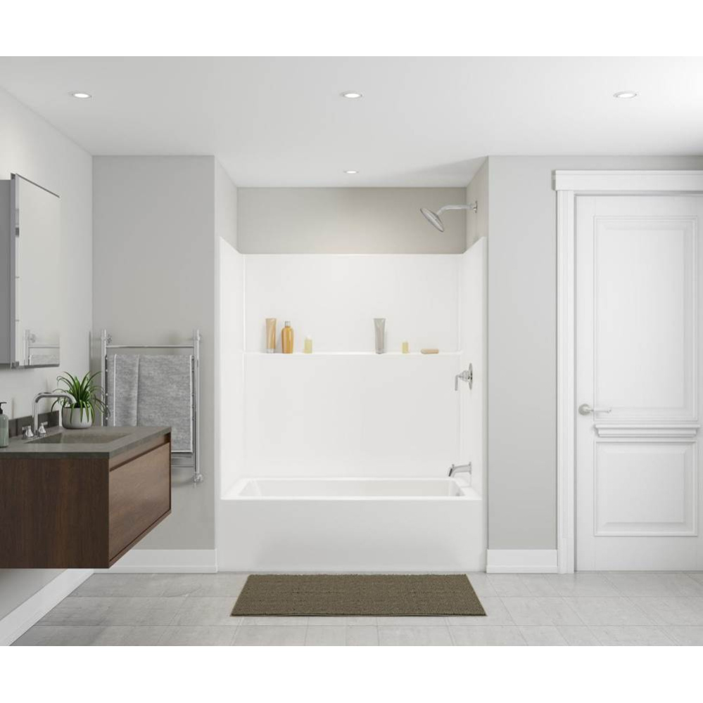Icon TS6042X AFR Acrylx Alcove Right Hand Drain One-Piece Tub Shower in White