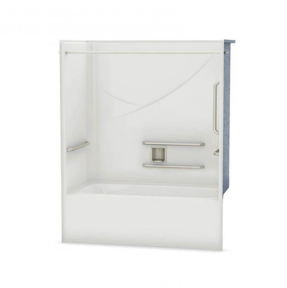 OPTS-6032 with ANSI Grab Bars 57 in. x 31.5 in. x 69.75 in. 1-piece Tub Shower with Left Drain in