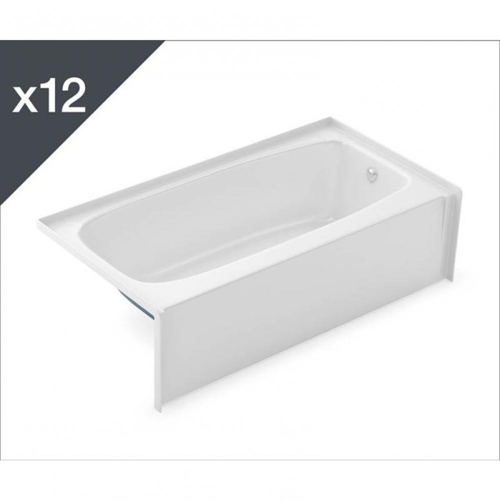 TO-3060 - Job pack of 12 Alcove Bathtubs with Right Drain in Bone