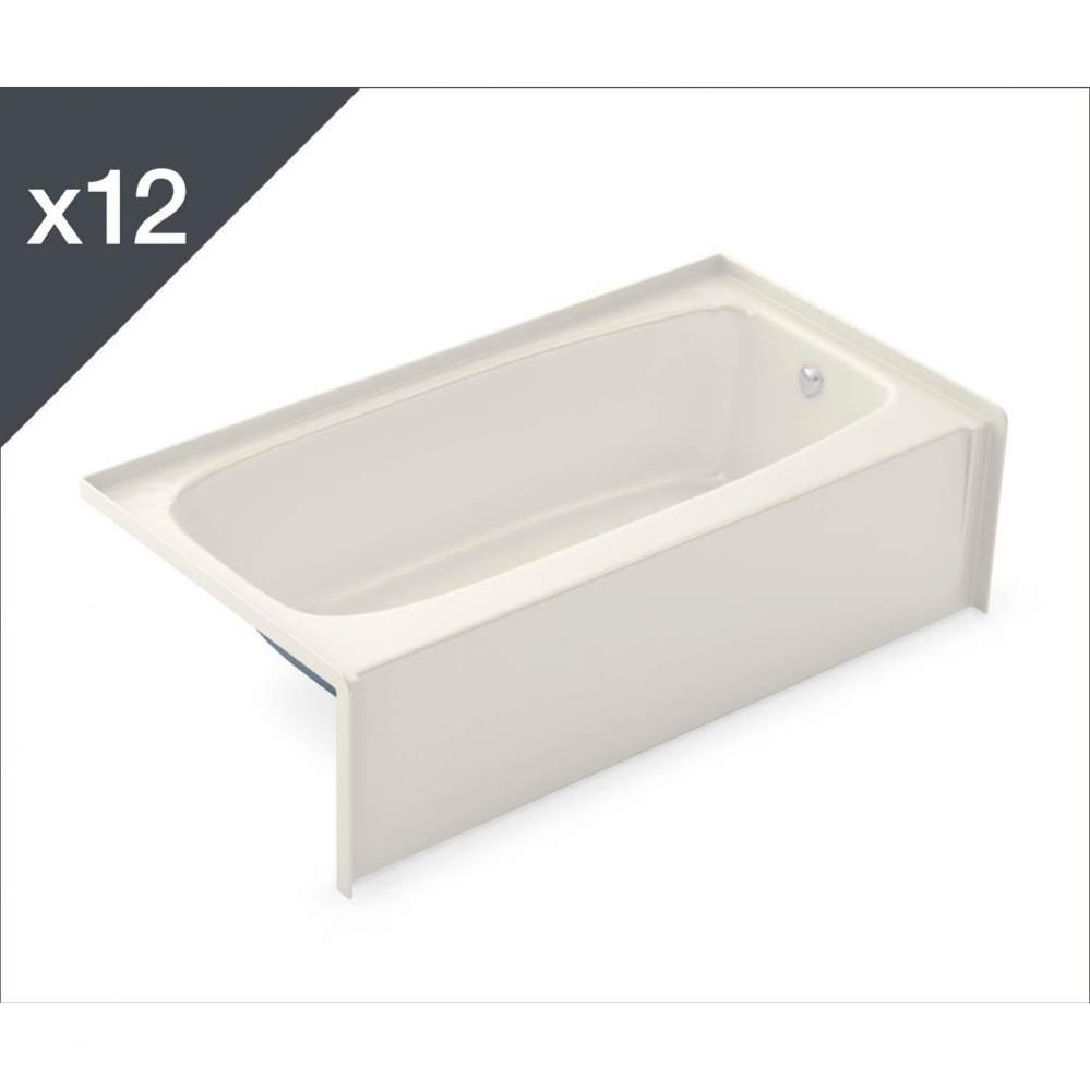 TO-3060 - Job pack of 12 Alcove Bathtubs with Right Drain in Biscuit