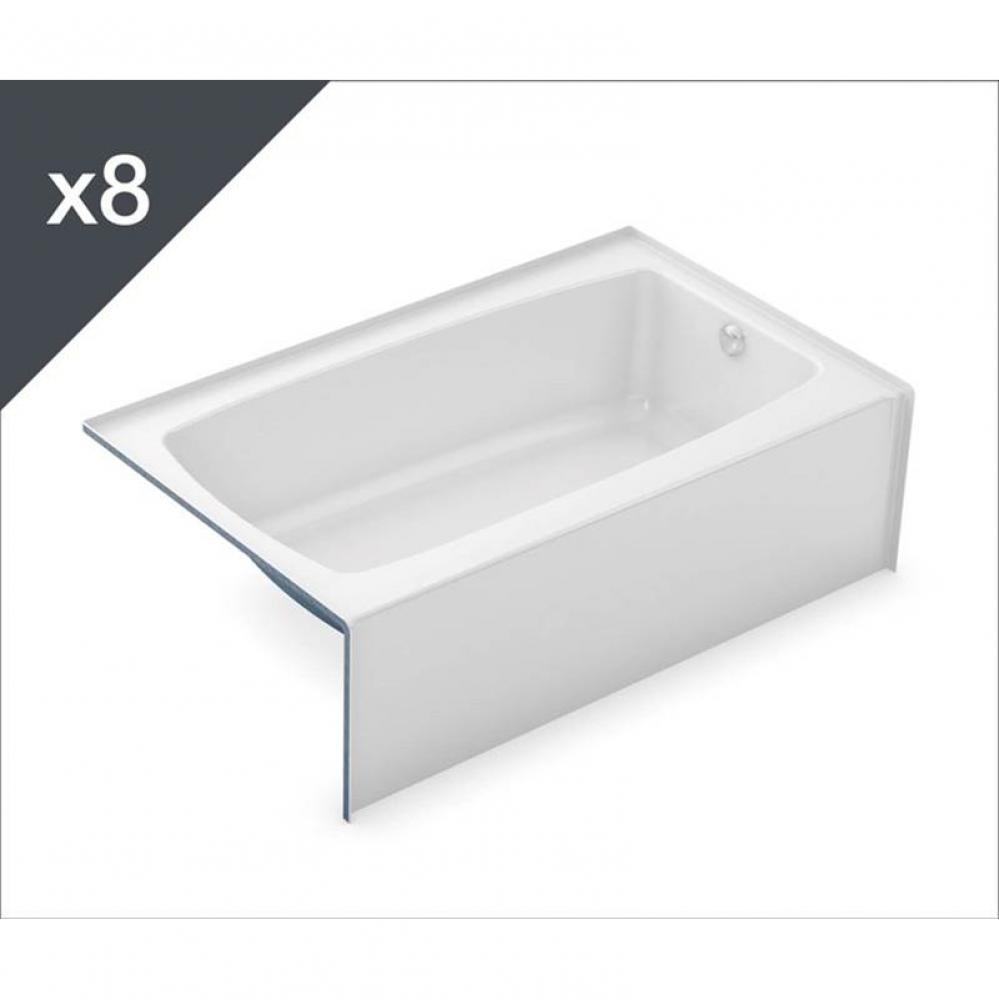 TO-3660 - Job pack of 8 Alcove Bathtubs with Right Drain in White