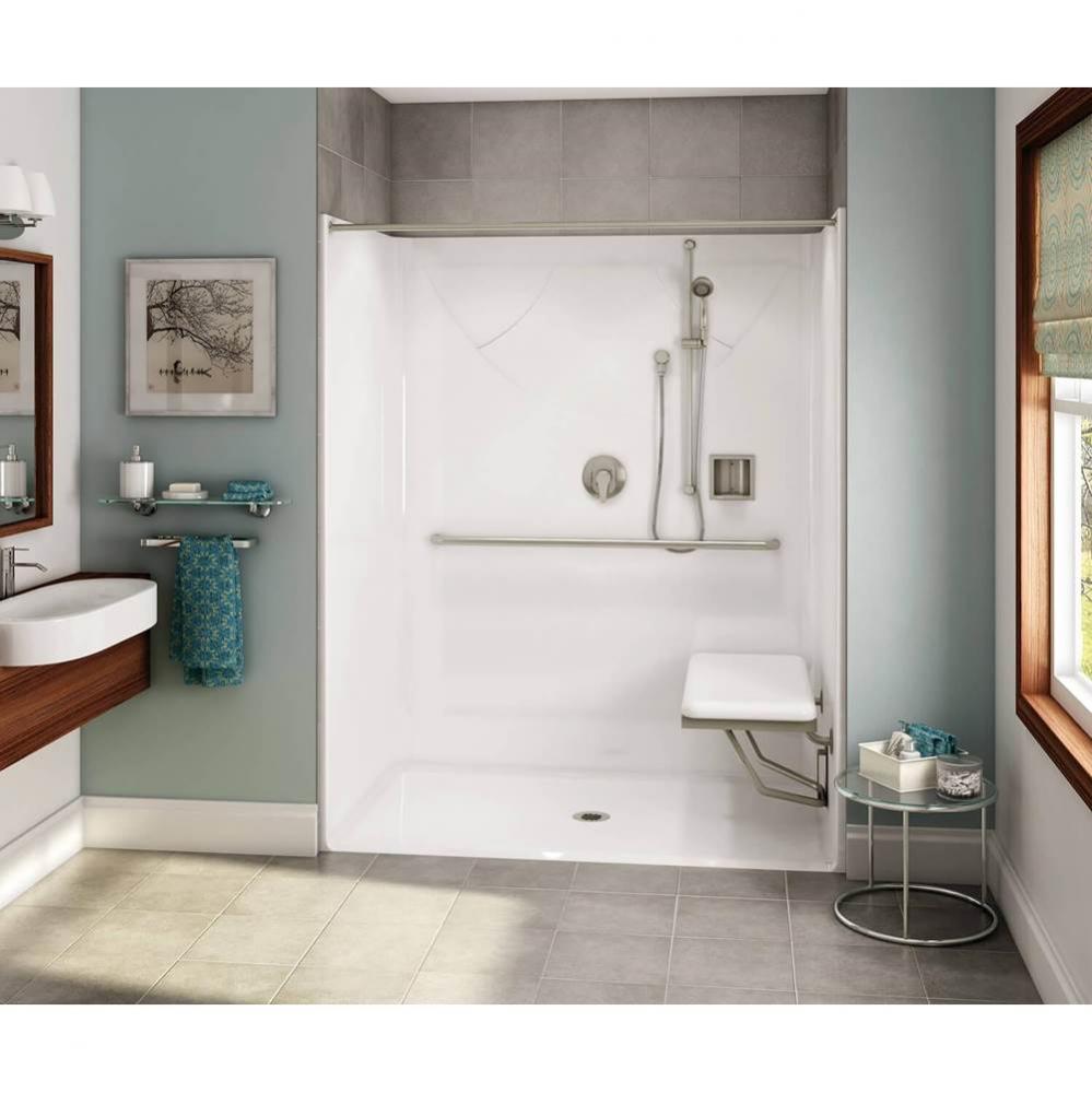 OPS-6036-RS WITH MASS GRAB BAR &amp; SEAT,RIGHT, REGULAR, WHITE