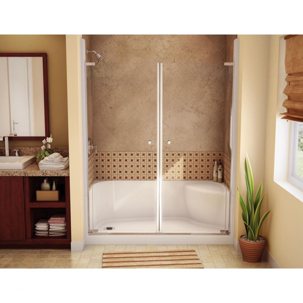 SPS 3060 AFR 59.875 in. x 30 in. x 22.125 in. Shower Base with Center in White
