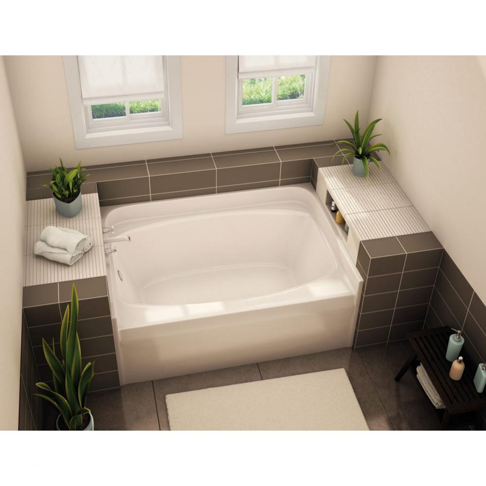 GT-4260 60 in. x 40.5 in. Rectangular Alcove Bathtub with Center Drain in Biscuit