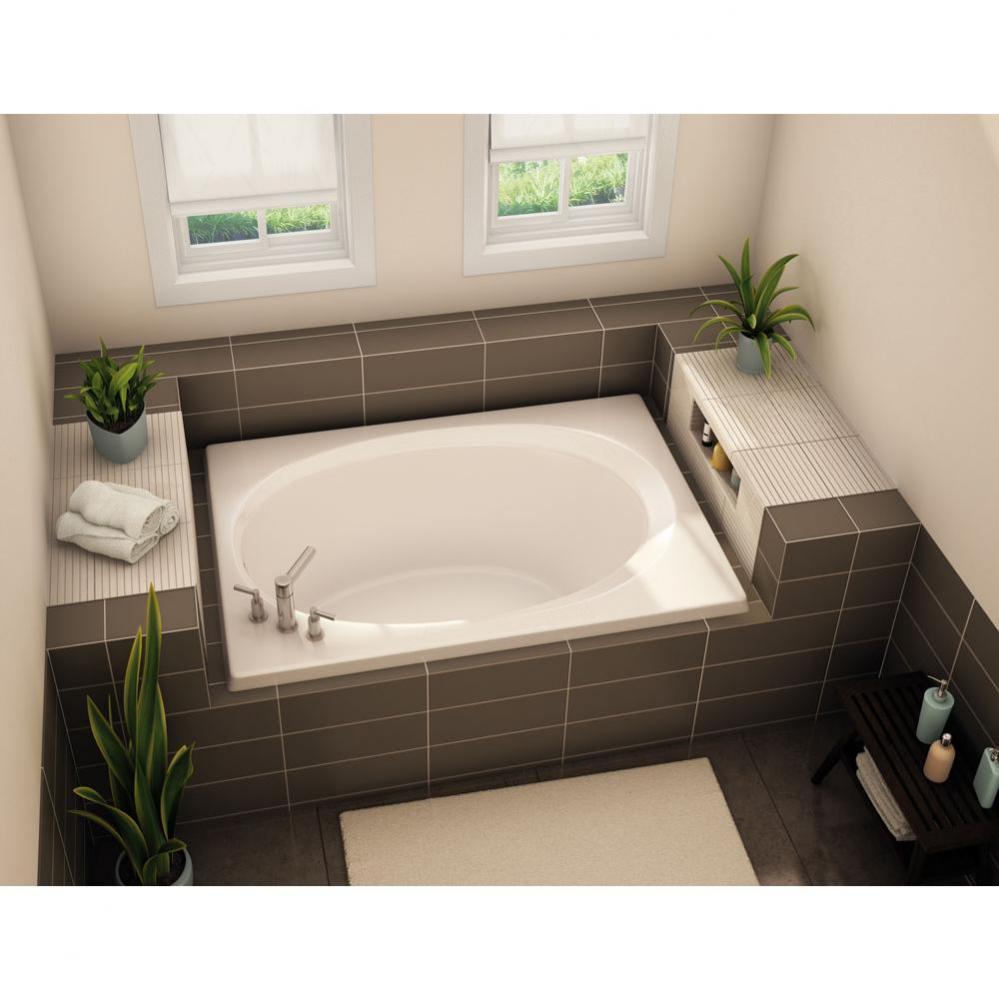 OV-4260 60 in. x 42 in. Oval Drop-in Bathtub with End Drain in Biscuit