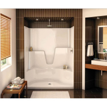 Aker 141036-000-002-002 - SHLS/RS-60 AcrylX Alcove Center Drain One-Piece Shower in White