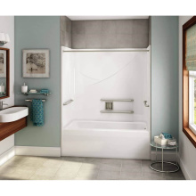 Aker 141310-000-002-101 - OPTS-6032 AcrylX Alcove Right-Hand Drain One-Piece Tub Shower in White - ADA Grab Bars