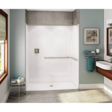 Aker 141330-000-002-113 - OPS-6030-RS AcrylX Alcove Center Drain One-Piece Shower in White - ADA L-Bar