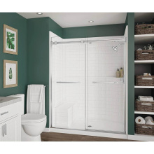 Aker 141570-000-002-001 - 16034STTSM AFR AcrylX Alcove Left-Hand Drain One-Piece Shower in White