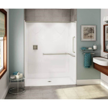 Aker 141459-R-000-015 - OPS-6030-RS AcrylX Alcove Center Drain One-Piece Shower in Black - ANSI Grab Bar