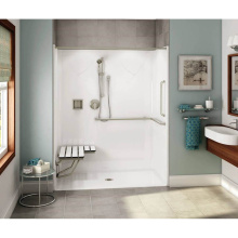 Aker 141461-000-002-202 - OPS-6030-RS AcrylX Alcove Center Drain One-Piece Shower in White - ANSI compliant
