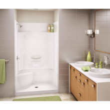 Aker 142033-000-002-585 - SPS 3448 AFR AcrylX Alcove Center Drain Shower Base in White