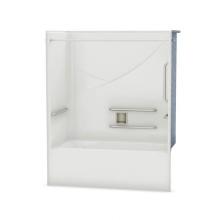 Aker 141311-L-000-002 - OPTS-6032 with ANSI Grab Bars 57 in. x 31.5 in. x 69.75 in. 1-piece Tub Shower with Left Drain in