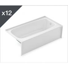 Aker 141356-R-002-004 - TO-3060 - Job pack of 12 Alcove Bathtubs with Right Drain in Bone
