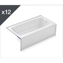 Aker 141357-R-002-004 - TO-3260 - Job pack of 12 Alcove Bathtubs with Right Drain in Bone