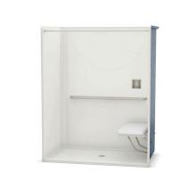 Aker 141369-000-002 - OPS-6036-RS with MASS Grab Bar and Seat 60 in. x 36 in. x 76.625 in. 1-piece Alcove Shower with