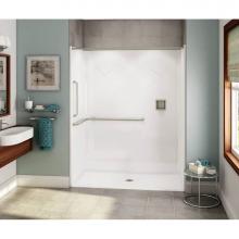 Aker 141459-L-000-019 - OPS-6030-RS AcrylX Alcove Center Drain One-Piece Shower in Thunder Grey - ANSI Grab Bar