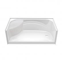 Aker 142033-L-000-007 - SPS 3448 AFR 47.875 in. x 33.625 in. x 22.125 in. Shower Base with Left Seat, Center Drain in Bisc