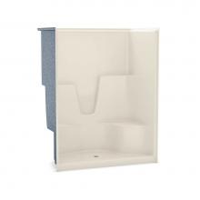 Aker 141036-000-004-001 - SHLS/RS-60 AcrylX Alcove Center Drain One-Piece Shower in Bone
