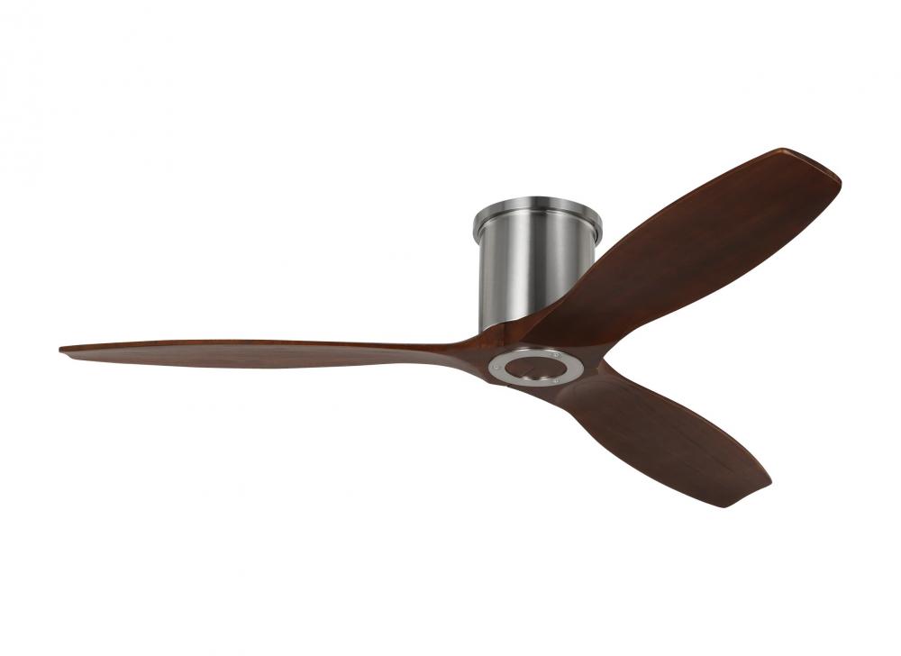 Collins 52-inch indoor/outdoor smart hugger ceiling fan in brushed steel silver finish