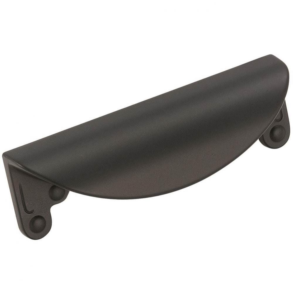 Inspirations 3 in (76 mm) Center-to-Center Flat Black Cabinet Cup Pull