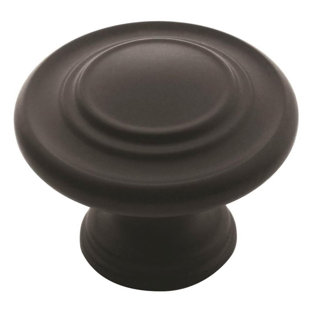 Inspirations 1-5/16 in (33 mm) Diameter Flat Black Cabinet Knob