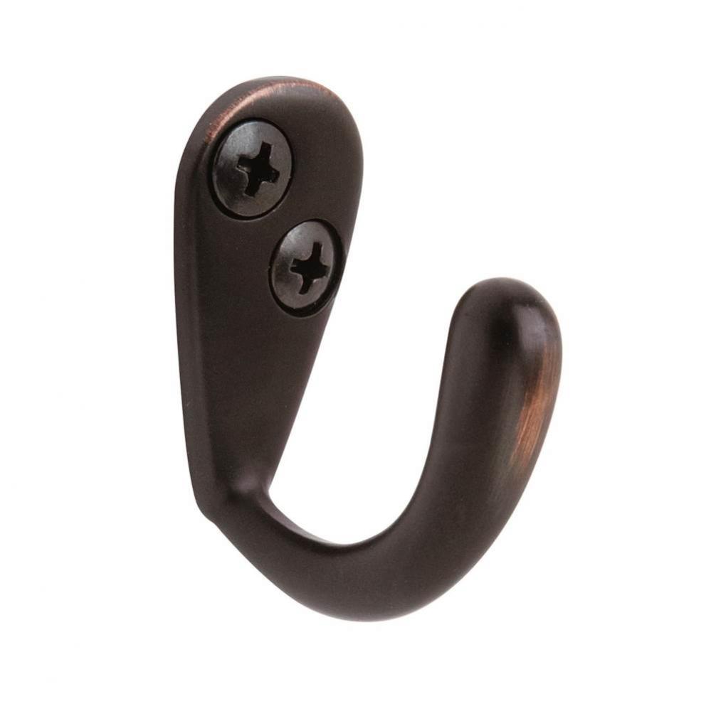 Single Prong Oil-Rubbed Bronze Robe Hook