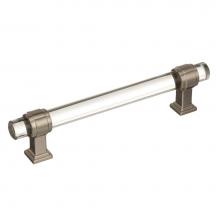 Amerock BP36655CG10 - Glacio 5-1/16 in (128 mm) Center-to-Center Clear/Satin Nickel Cabinet Pull