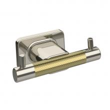 Amerock BA26613PNBBZ - Esquire Double Robe Hook in Polished Nickel/Golden Champagne