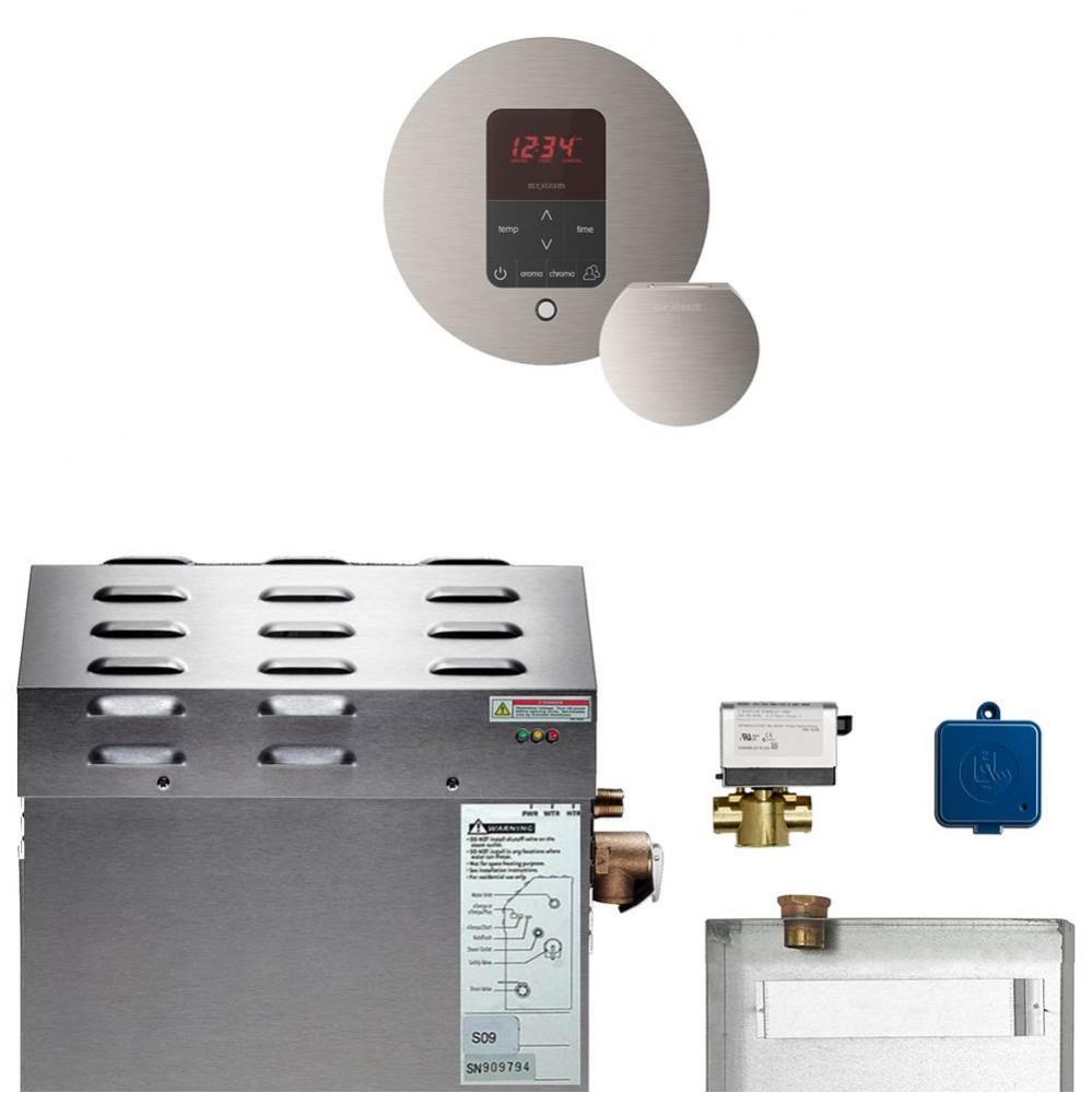 MS (Butler) 9 kW (9000 W) Steam Shower Generator Package with iTempoPlus Control in Round Brushed