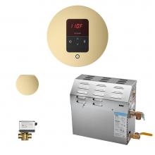 Mr. Steam 90C1ATRDSB - MS (iTempo) 5 kW (5000 W) Steam Shower Generator Package with iTempo Control in Round Satin Brass