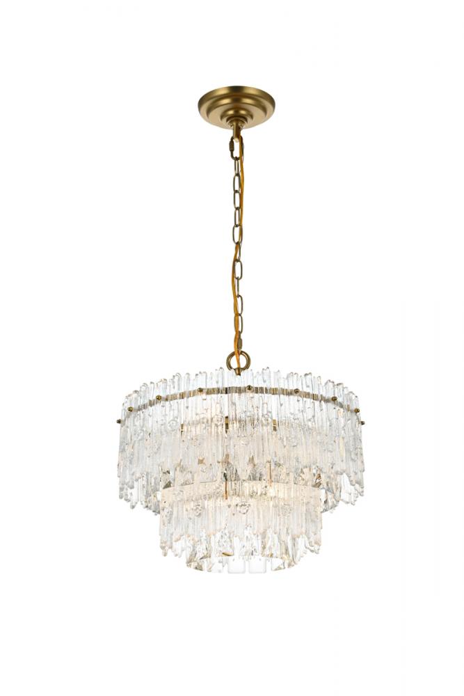 Pendant D15&#34; x H10&#34; L4 Satin Gold