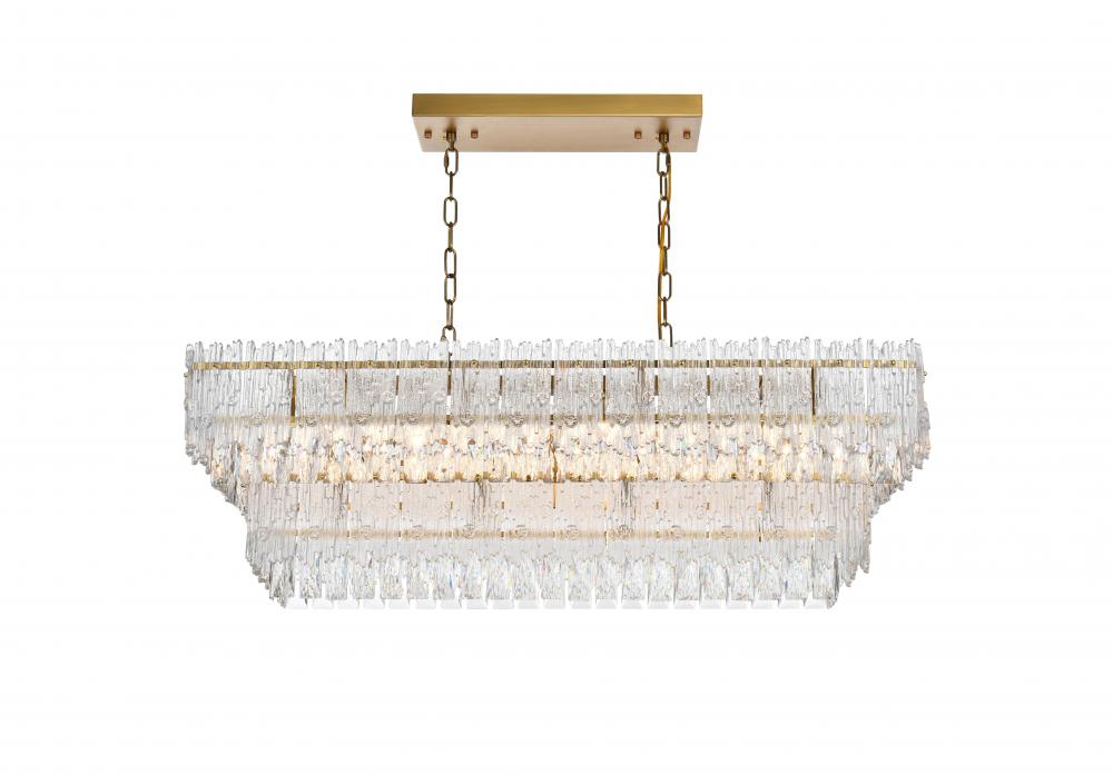 Emilia Hang L37&#34;W14&#34;H12.5&#34; E12 L6 Satin Gold
