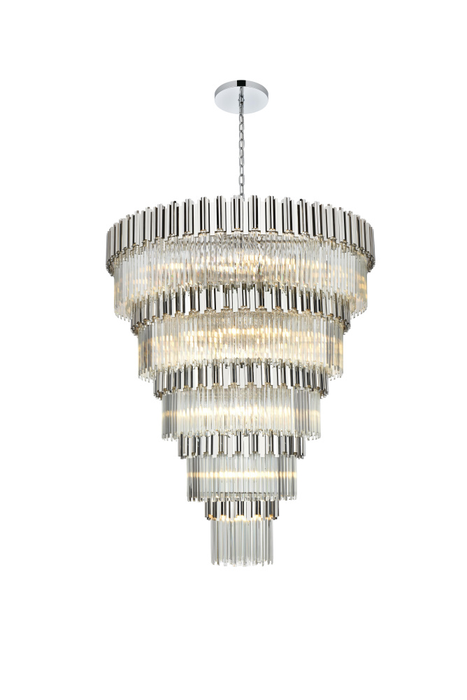 Pendant D59&#34;H79&#34;L45 Chrome
